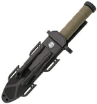 Überlebensmesser Olive - Tactical Knife mit Feuerstarter und Schleifstein